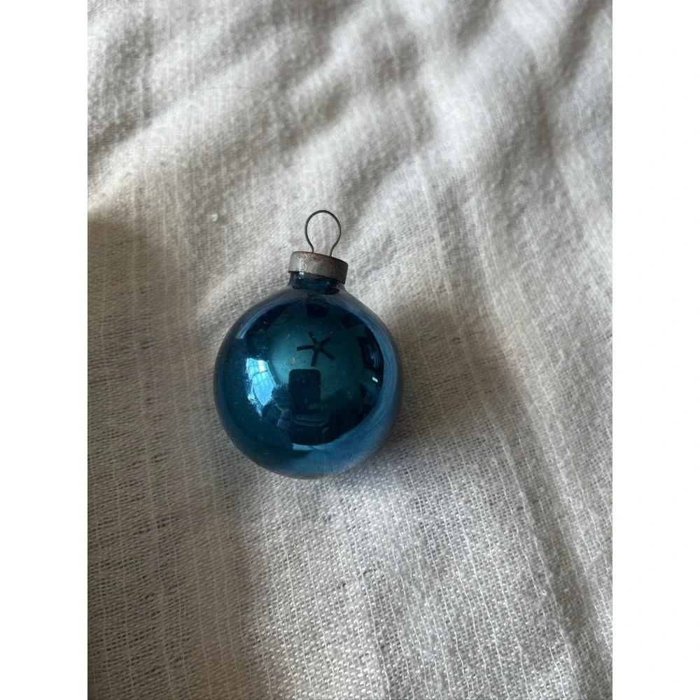 Pyramid Rauch Glass‎ Christmas Ornaments Box of 12 Blue